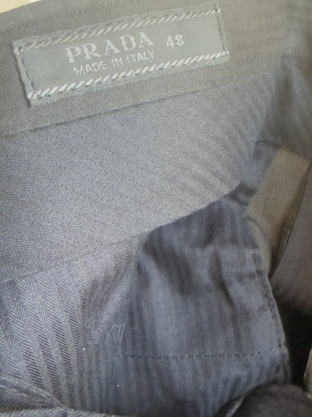 Prada Men’s Black Dress Pants Size 48 Made in Italy Tailored Luxury Trousers